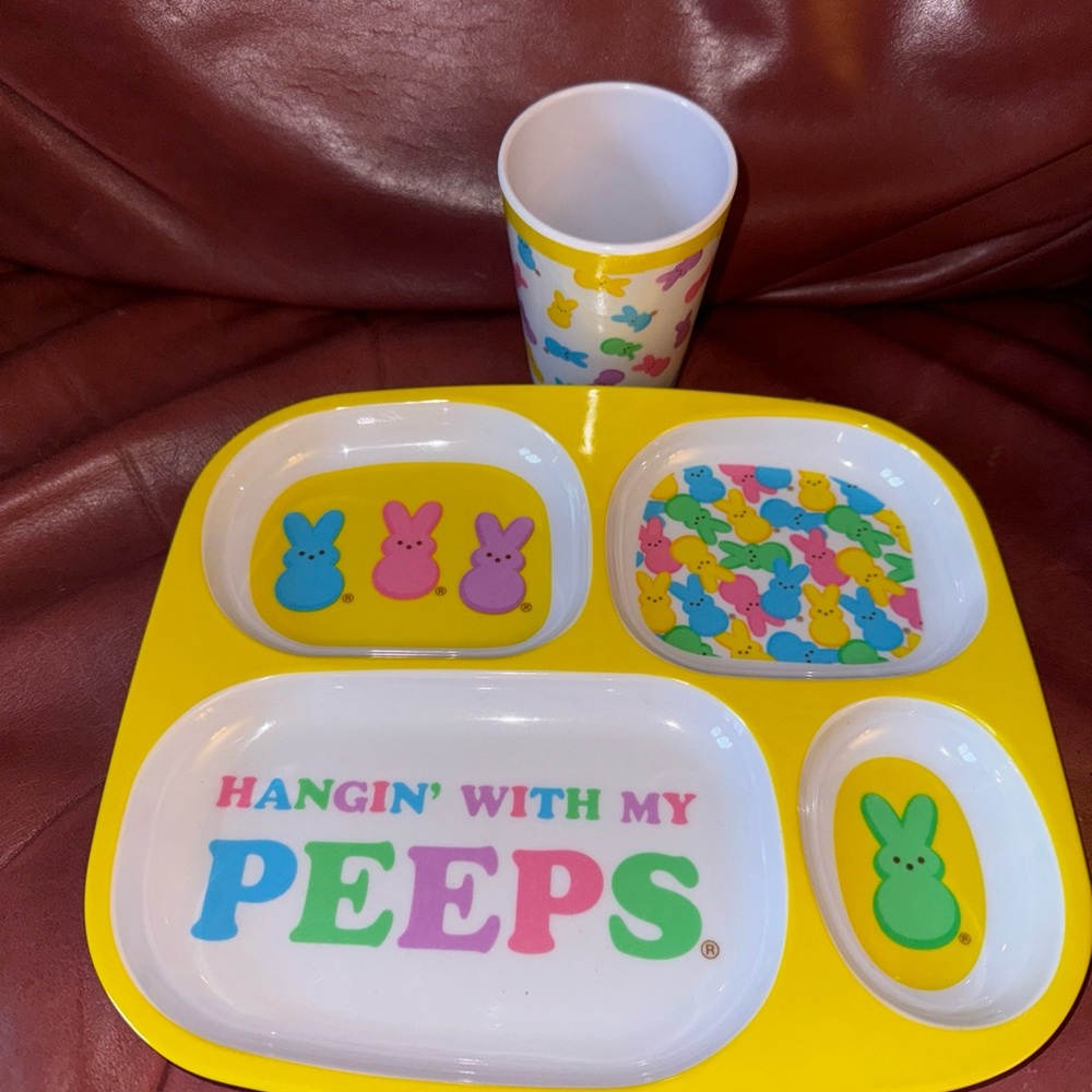 Hanging with my peeps plate and cup New